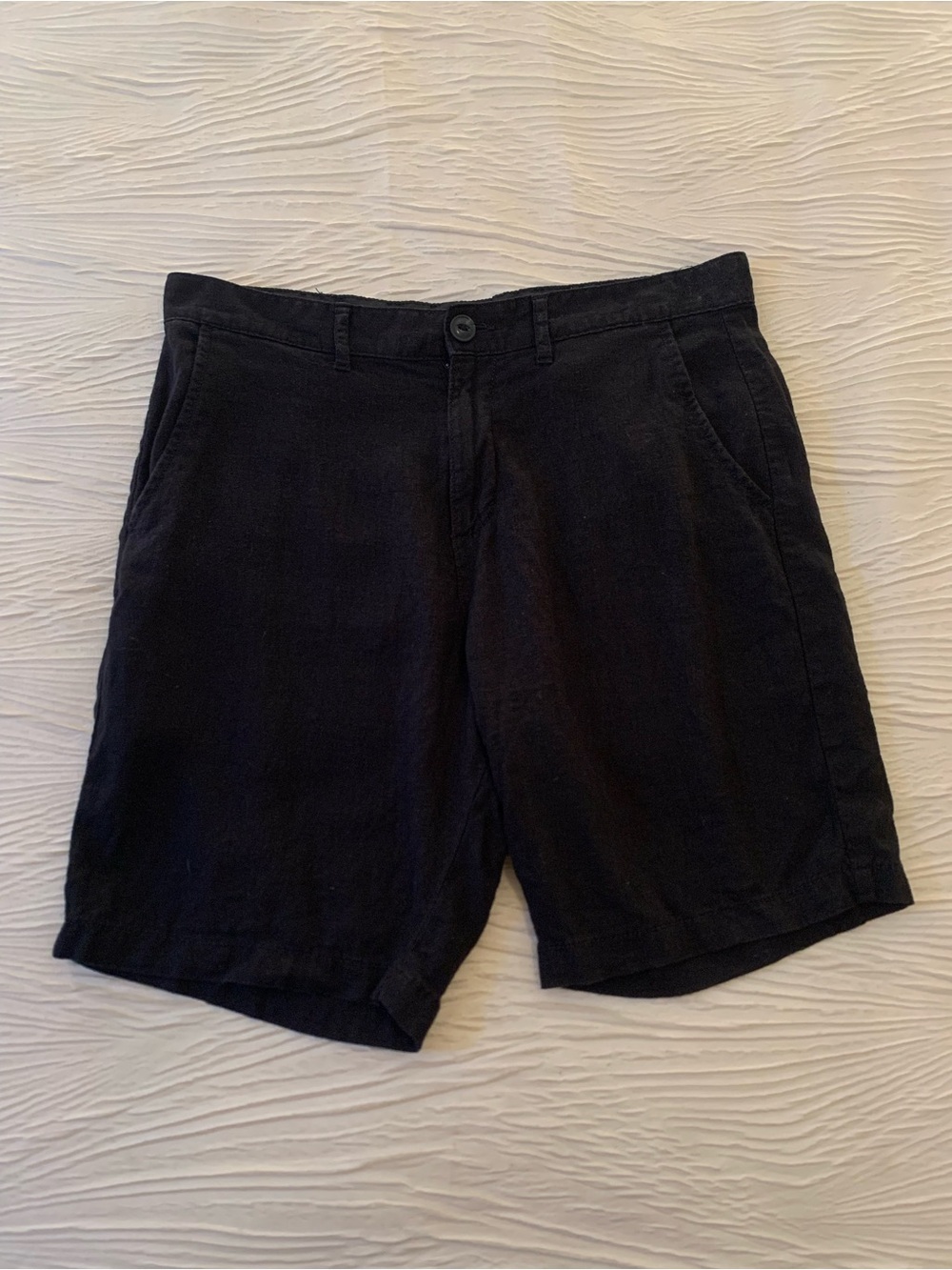 Jachs New York Black Lightweight Linen Blend Shorts, size 33